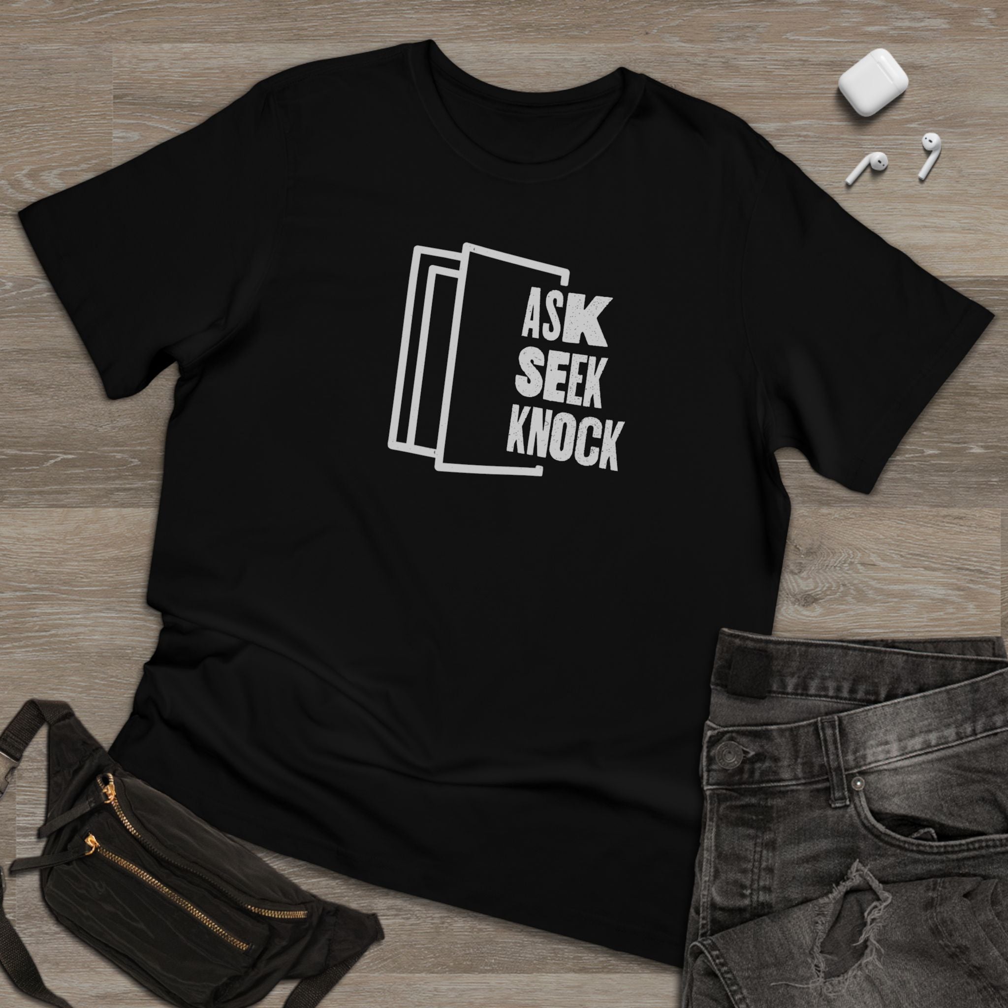 Ask. Seek. Knock. Unisex T-shirt