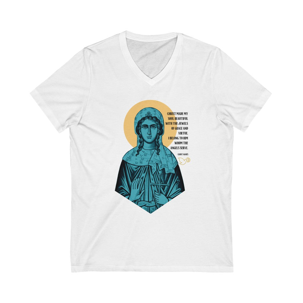 Saint Agnes of Rome Unisex V-Neck