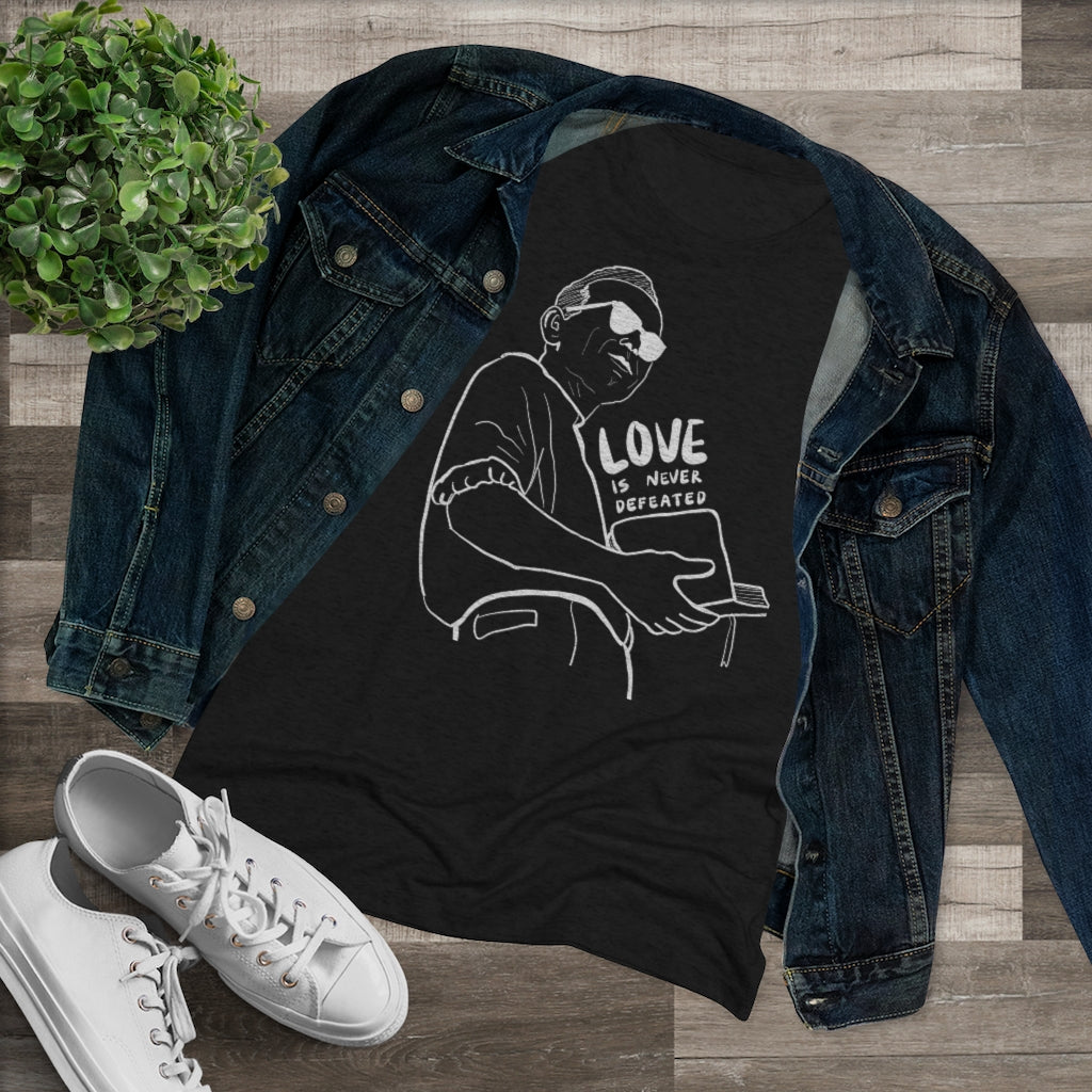 Women's John Paul II - Love Is Never Defeated Premium T-Shirt