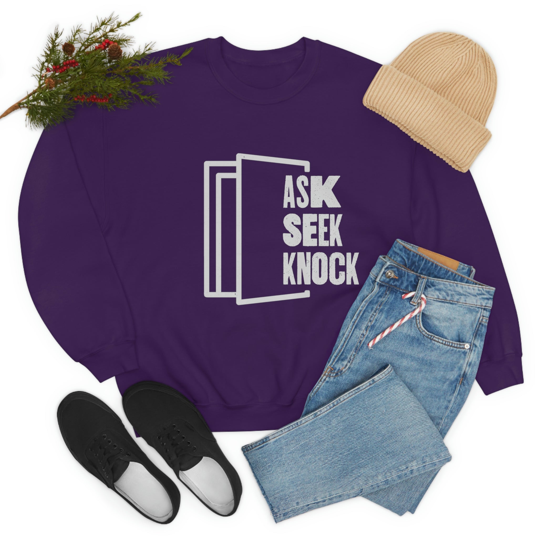Ask. Seek. Knock. Unisex Sweatshirt