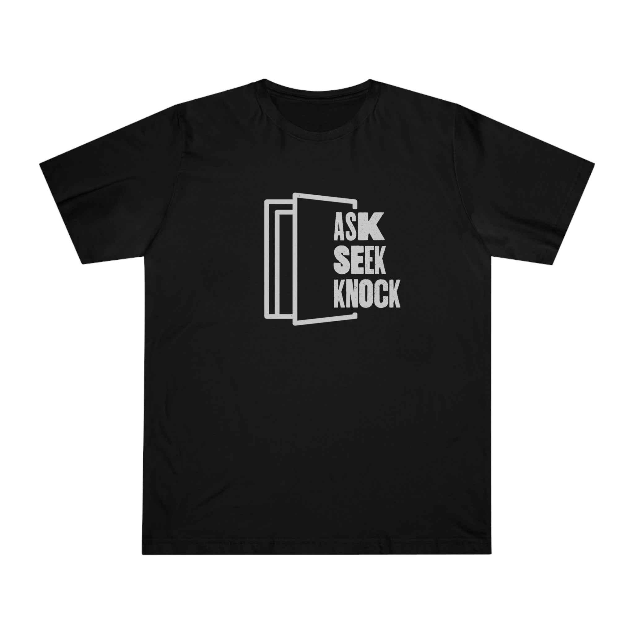 Ask. Seek. Knock. Unisex T-shirt